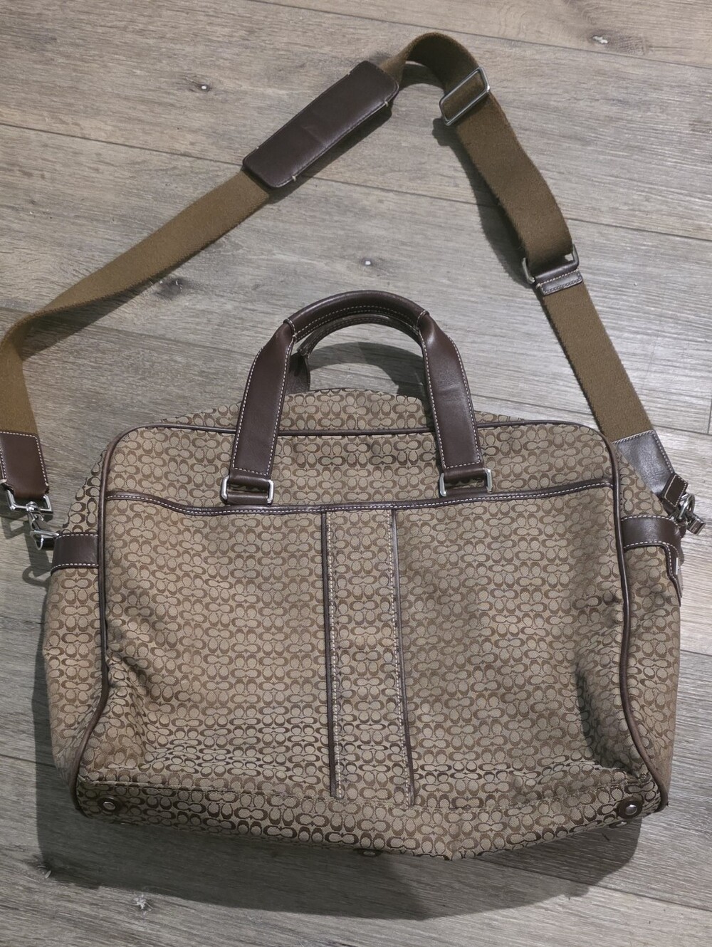 Coach Hudson Commuter Briefcase Signature Canvas Brown F70058